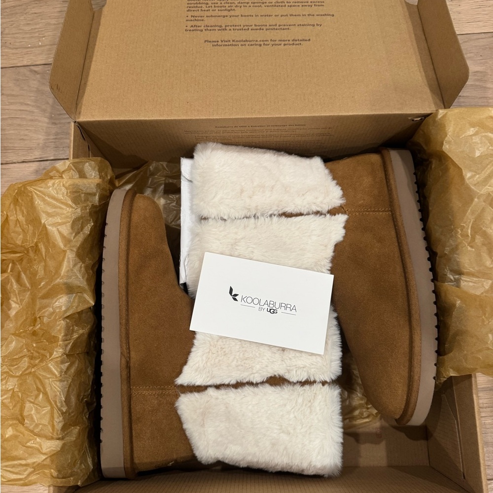 New with tags Koolaburra by UGG Tan and Cream Boots